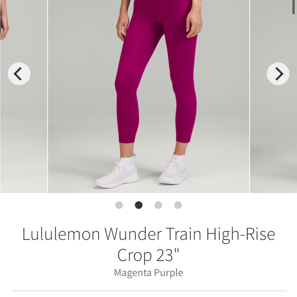 lululemon athletica Fuchsia High-Rise Cropped Pants